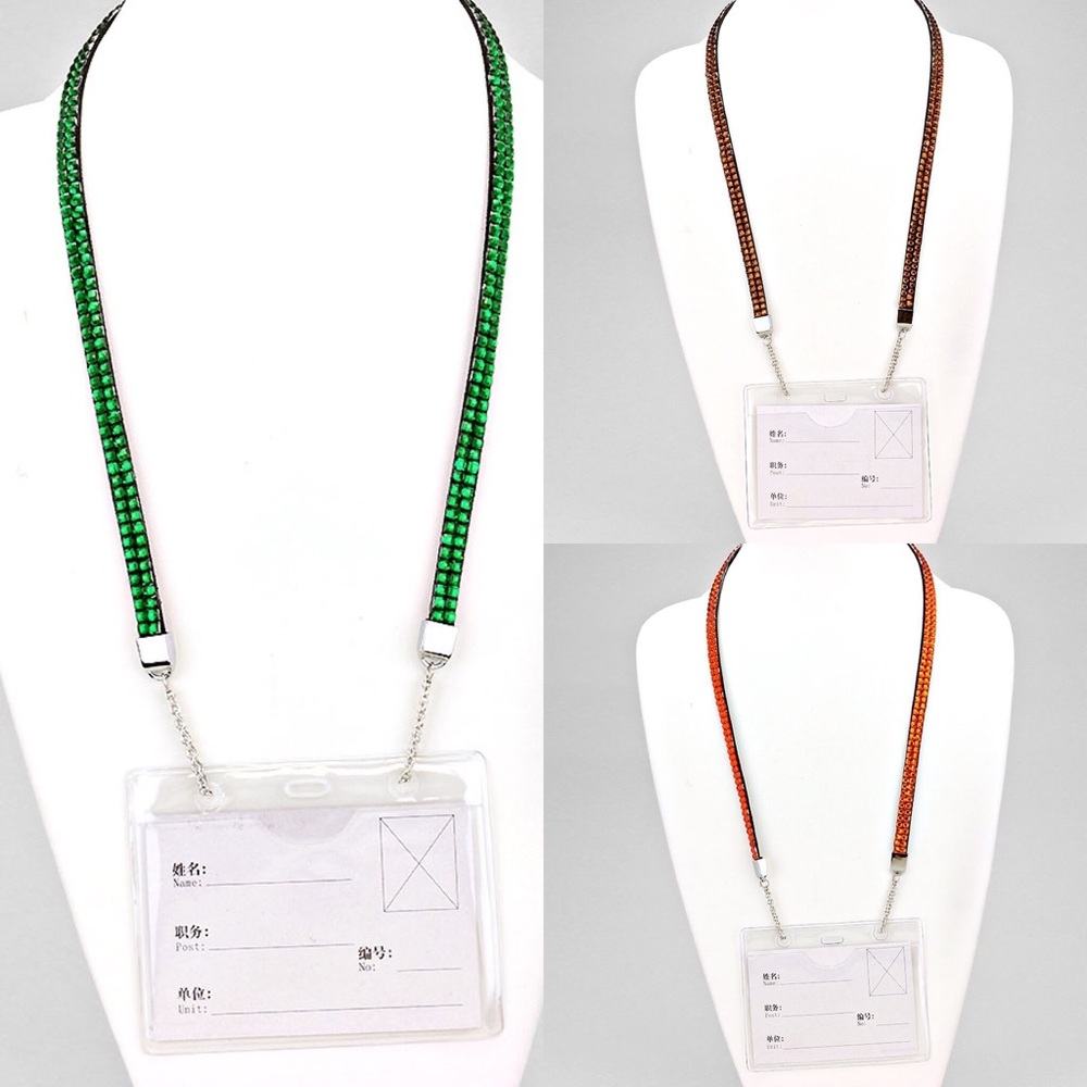 Jeweled ID Badge Holder